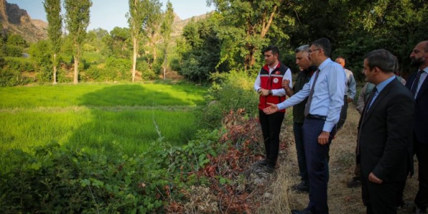 Vali Çelik Çukurca'da çiftçileri ziyaret etti